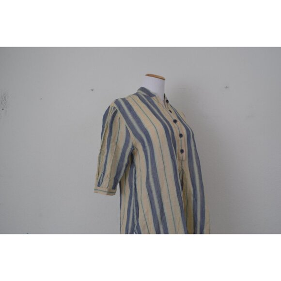 Hemp Tunic Striped Crinkle Blouse - Picture 10 of 10